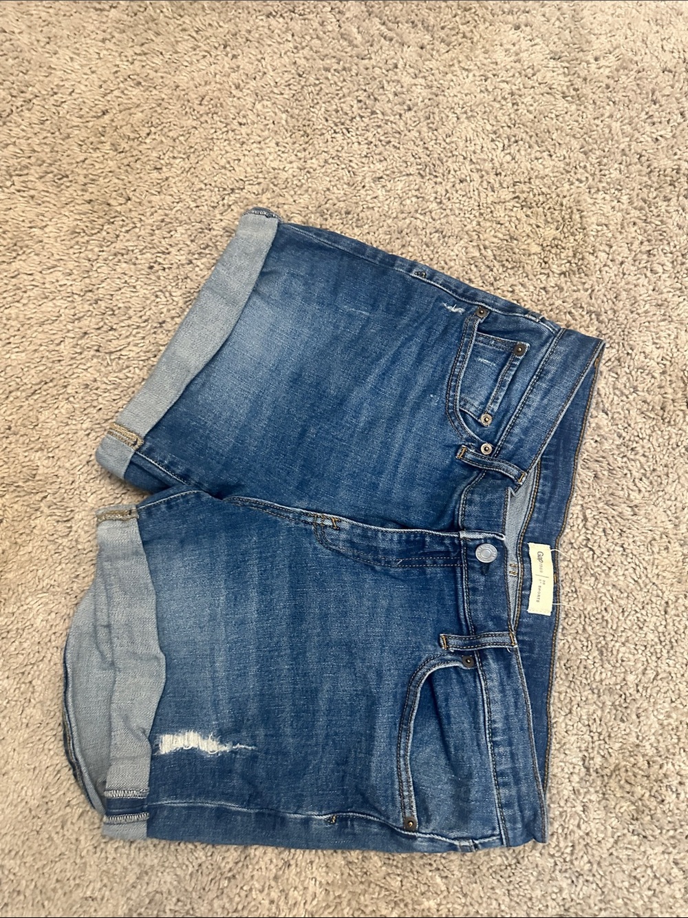 GAP Rolled Cuff Mid Blue Denim Shorts